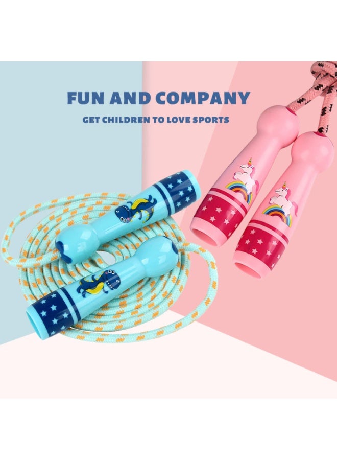 LYNLYN Kids Adjustable Cotton Jump Rope, Braided Skipping Rope with Anti-Fall Handles, Beginner Fitness Jump Rope for Toddlers and Children Outdoor Exercise - Image 2